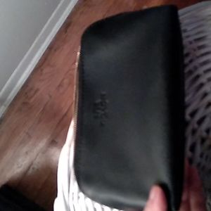 Coach black leather cosmetic case
